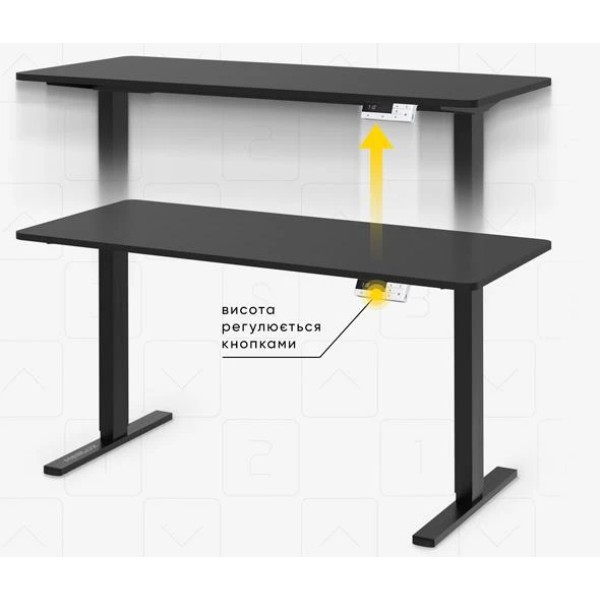 Фото - Стіл з електрорегулюванням висоти Mealux PowerDesk Duo Black (EVO-242 Duo B/B)